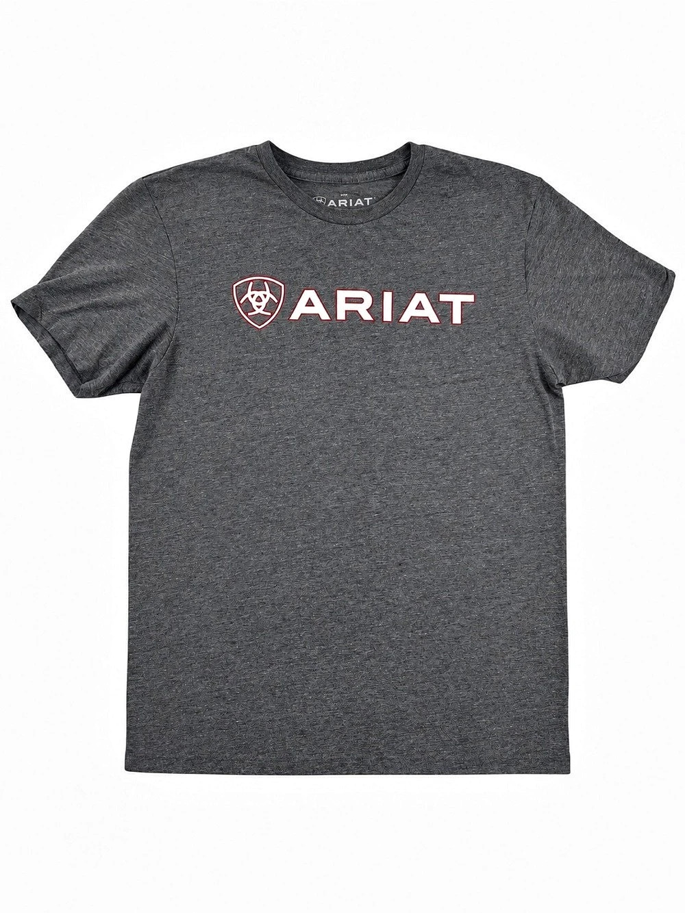 Ariat Men’s Gray Heather Logo Graphic T-Shirt Western Cowboy Ranch Casual Tee